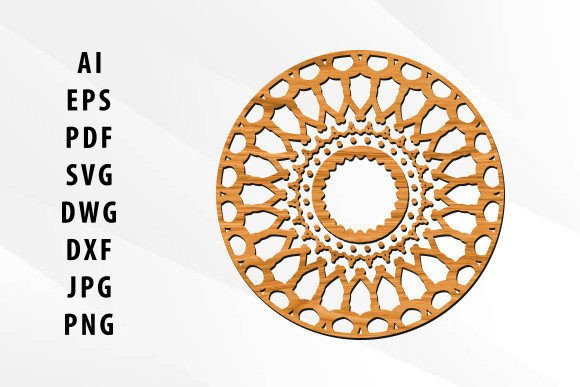3d Layered Mandala Cut File for Laser Cutting Wall Decor