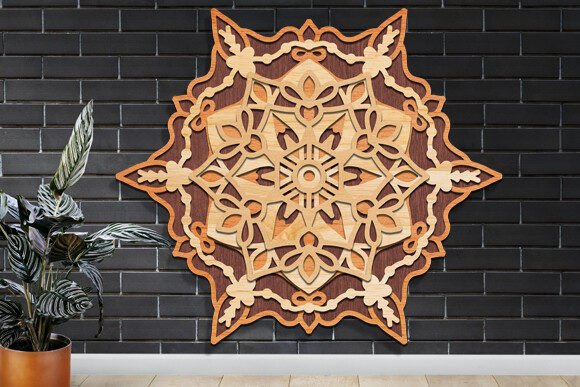 3D Layered Mandala Laser Cutting for Wall Decor