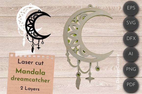 3D Layered SVG Moon Dream Catcher: Laser Cutting & Wall Decor Review