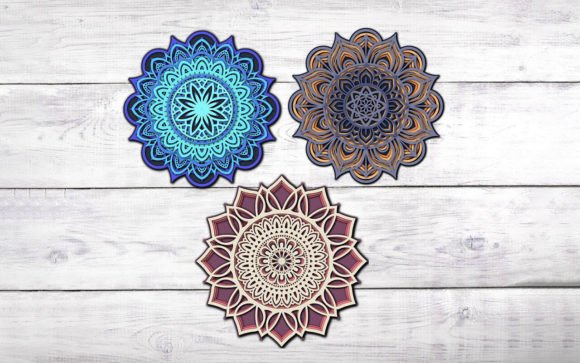 3D Mandala Bundle for Laser Cutting & Wall Decor