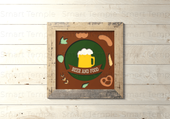 Beer Lover Shadow Box Svg for Laser Cutting Wall Decor