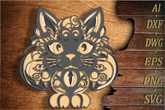Cat Multilayer 3D SVG for Laser Cutting Wall Decor