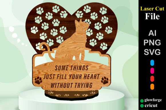 Cat Pop Up Decor Laser Cutting for Wall Decor
