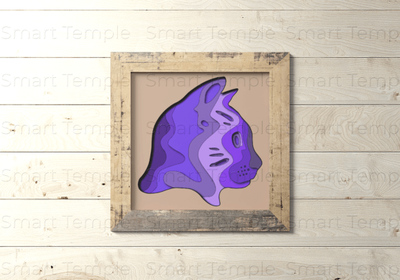 Cat Shadow Box Svg: Laser Cutting Wall Decor