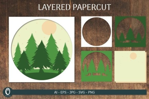 Christmas Layered Paper Cut Card SVG for Laser Cutting Wall Decor