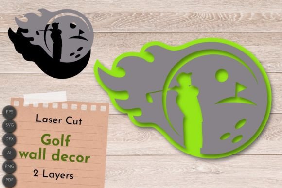 Golf Layered SVG for Laser Cutting Wall Decor