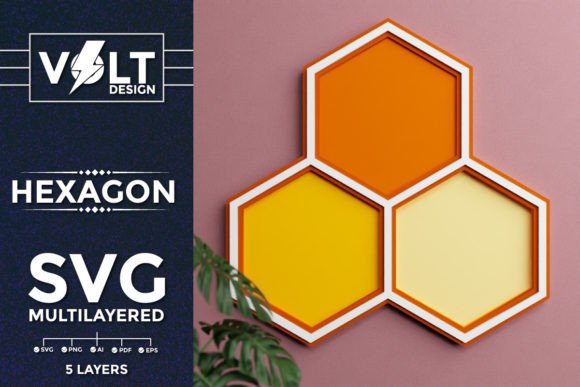 Honey Bee Hexagon 3d SVG for Laser Cutting