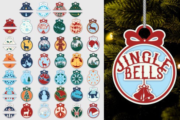 Layered Christmas Baubles 40 SVGs Review
