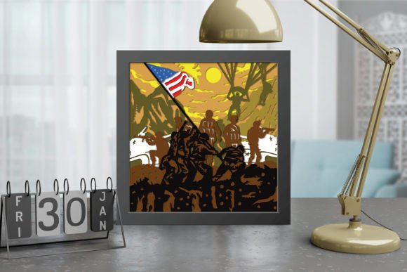 Military Shadow Box SVG for Laser Cutting Wall Decor