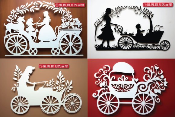 Pram New Baby Paper Cut SVG Bundle Review