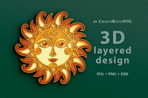 Review: Mandala Sun Face 3D Layered SVG Cut File
