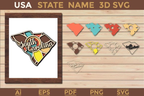 South Carolina 3D Papercut: Laser Cutting & Wall Decor