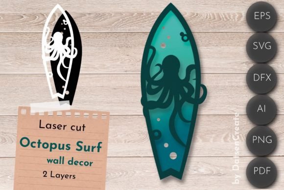 Summer Surf Wall Art for Laser Cutting & Branding