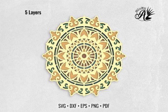 Sunflower Mandala 3D Layered Art for Laser Cutting