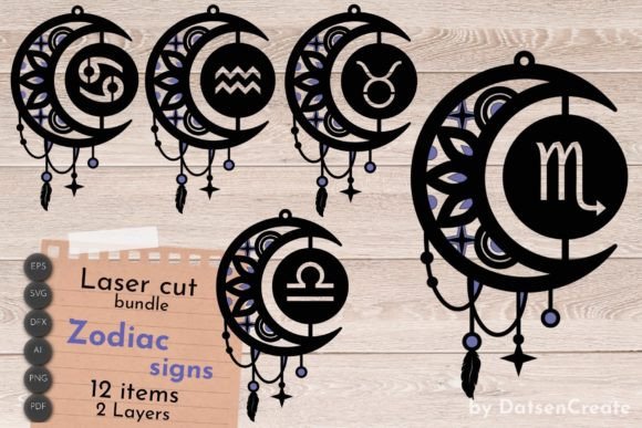 Zodiac Sign Bundle for Laser Cutting Wall Decor